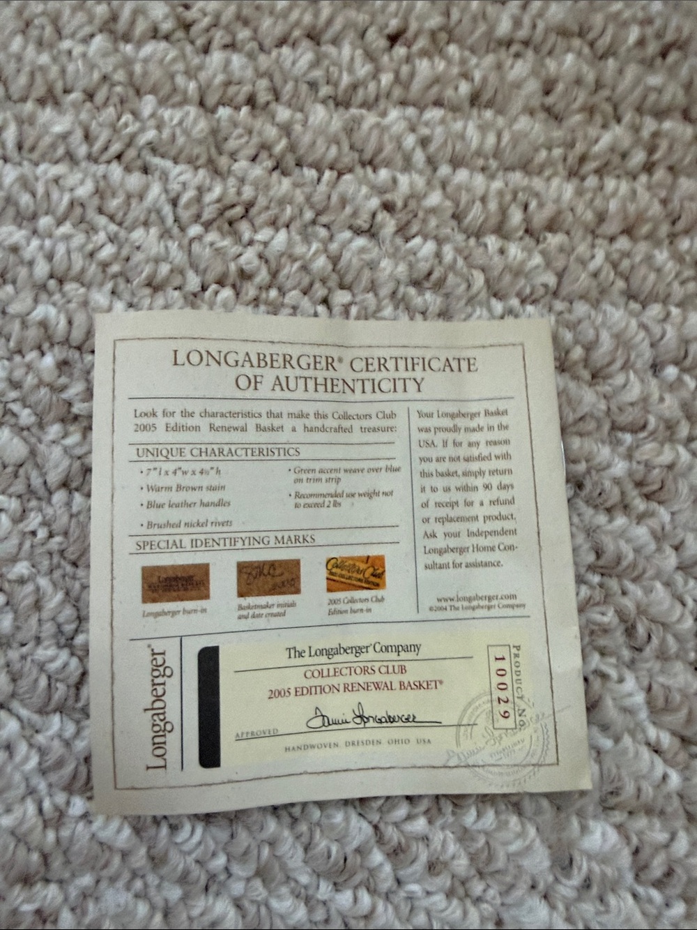 Longaberger 2005 Edition Renewal Basket (Mini Purse) Collectors Club - Picture 5 of 16